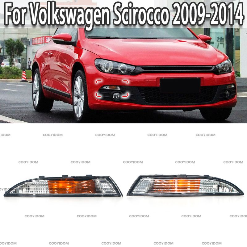 Paraurti anteriore per auto DRL, luce di marcia diurna, luce di direzione per VW Scirocco 2009 2010 2011 2012 2013 2014_voghion.com