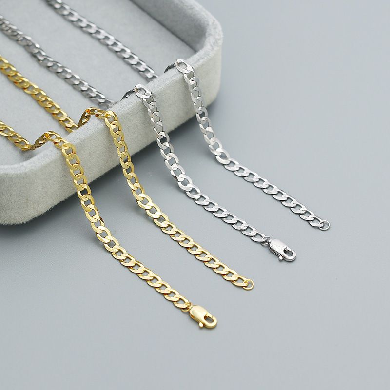 Collana cubana YHN078 S Sier Ins in metallo stile hip-hop con personalità a strati e catena semplice_voghion.com