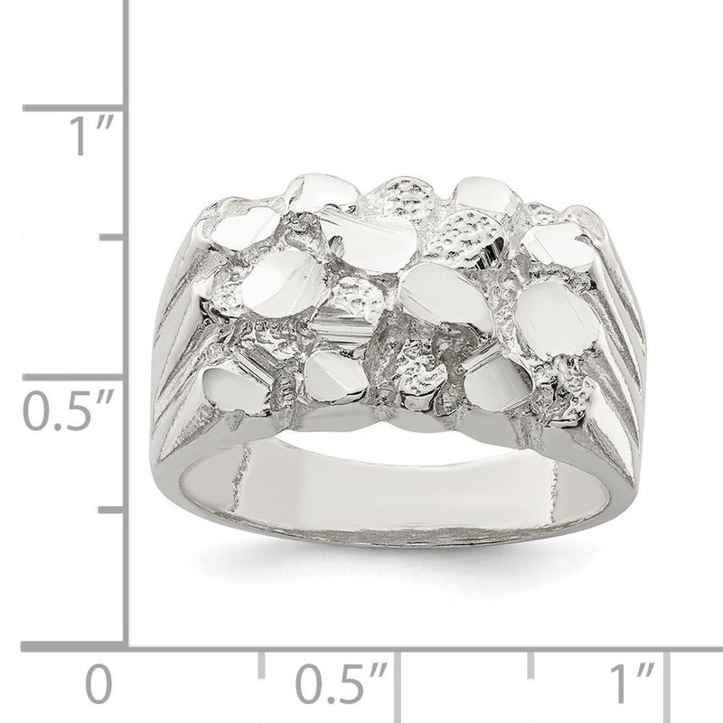 Sterling Silver Men's Nugget Ring_voghion.com