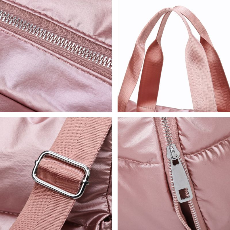 Borsa a tracolla di capacità per le donne Borse in nylon impermeabile Spazio Pad Cotone Piuma Piumino Grande Tote femminile Borse invernali_voghion.com
