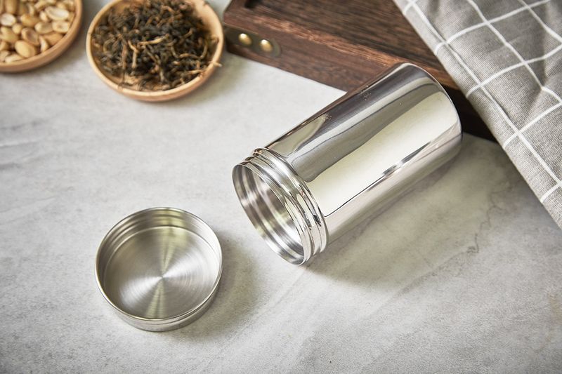 Stainless Steel Sealed Storage Jar, Portable Airtight Food Storage Container Canister for Coffee Beans Flour Cereal Suga_voghion.com