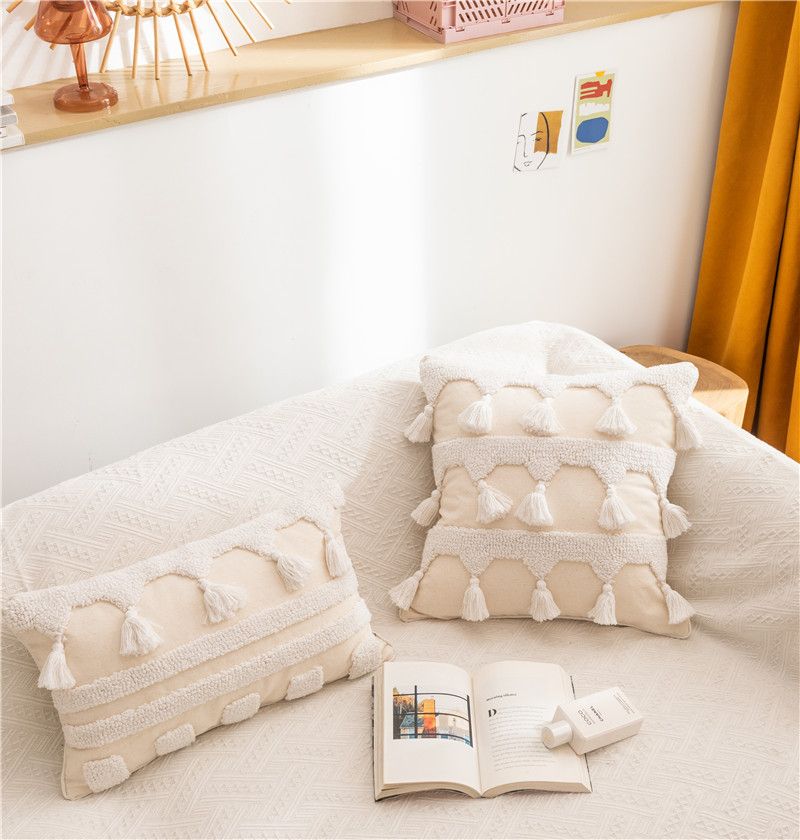 Copricuscino per divano con ricamo geometrico in velluto tridimensionale in stile nordico, decorazione per la casa, federa con ricamo trapuntato_voghion.com
