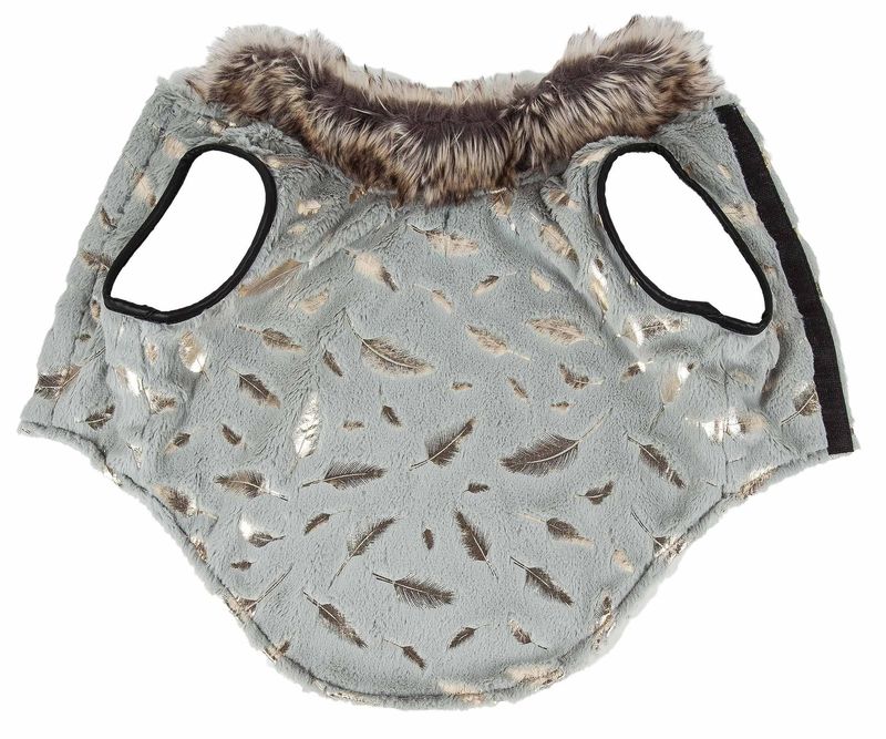 Pet Life Luxe 'Gold-Wagger' Gold-Leaf Designer Fur Dog Jacket Coat_voghion.com