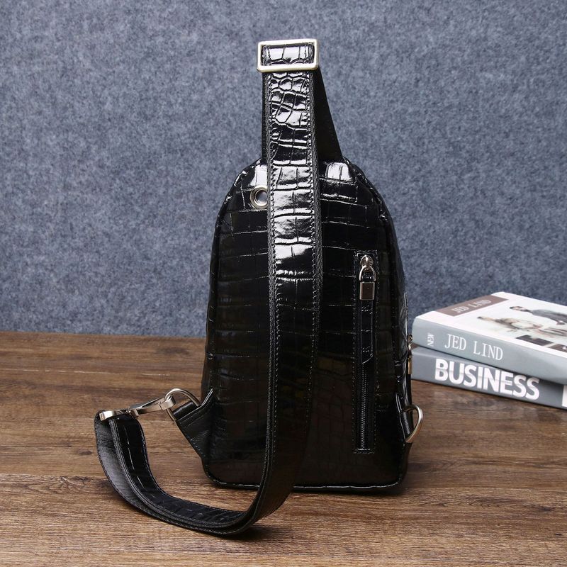 Krokodilknochenmuster Herren-Brusttasche Krokodilkrallen-Brusttasche Upgraded Edition Diagonale Umhängetasche_voghion.com