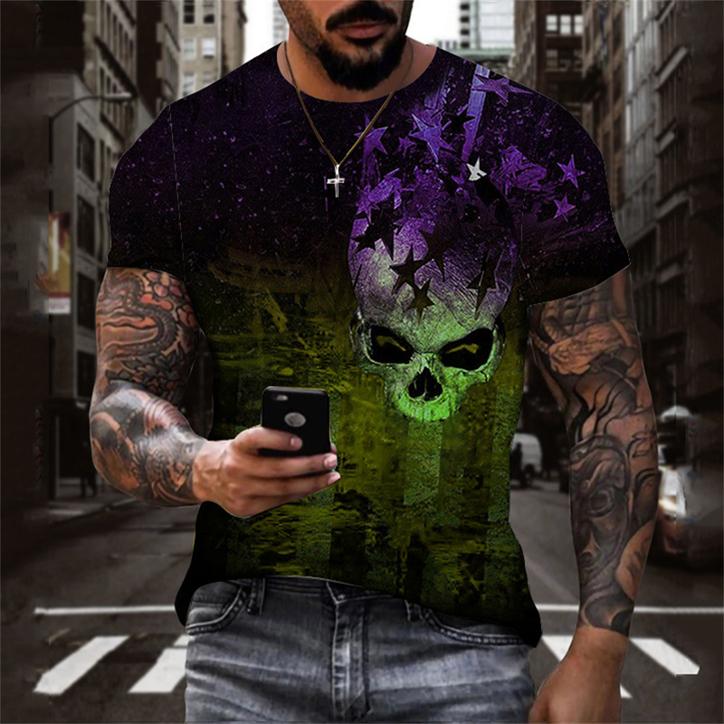 Bedruckte 3DT-T-Shirt-Sommerkleidung Herren Casual Crewneck Kurzarm T Jugend Halbarm Flut groß_voghion.com