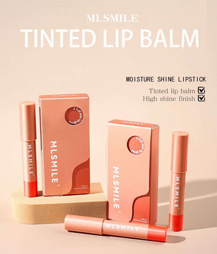 MLSMILE Moisturizing Lipstick Lip Balm Cross Border Lip Glaze Long Lasting Easy To Color Rotating Lipstick Pen Set_voghion.com