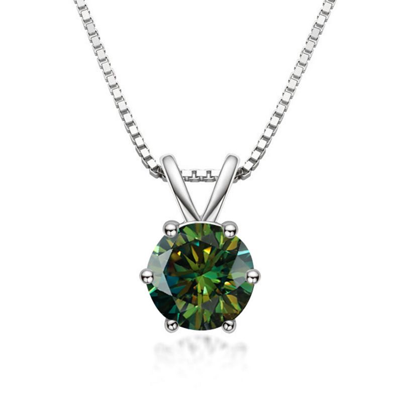 Tancise Collana con ciondolo in vera moissanite da 1 carato per donna Gioielli da sposa in argento sterling di alta qualità_voghion.com