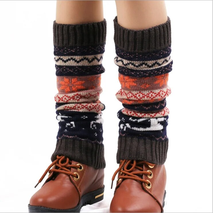 Weihnachten Winter und Herbst Beinlinge Hohe Socken Bohemia Haruku JK Mode Knieschoner Wärme Legging Stiefelmanschetten Geschenk_voghion.com