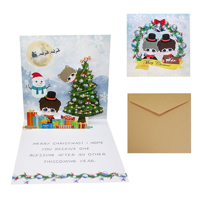 Christmas 3D Pop-Up Cards With Gold Foiling – Festive Holiday Greeting Cards For Family & Friends Custom Holiday Envelopes_voghion.com