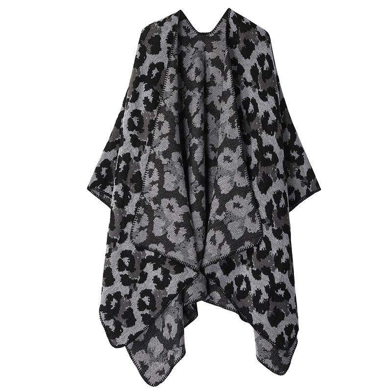 Sciarpa unisex Moda moda lunga lavorata a maglia Mantella tutto-fiammifero stampa leopardo spessa sciarpa calda_voghion.com