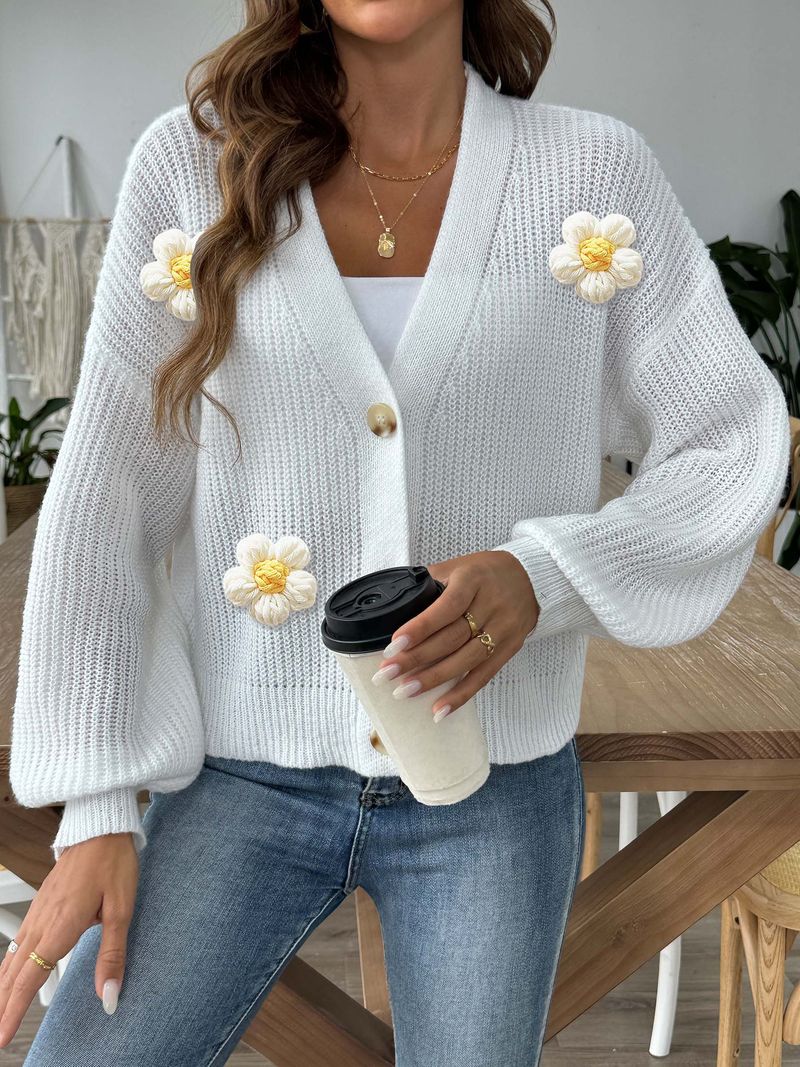 GraceChic GraceChic GraceChic Grenzüberschreitende Kleidung im europäischen und amerikanischen Stil Herbst Winter Handgehäkelter Patchwork-Strickpullover für Damen Kurz_voghion.com