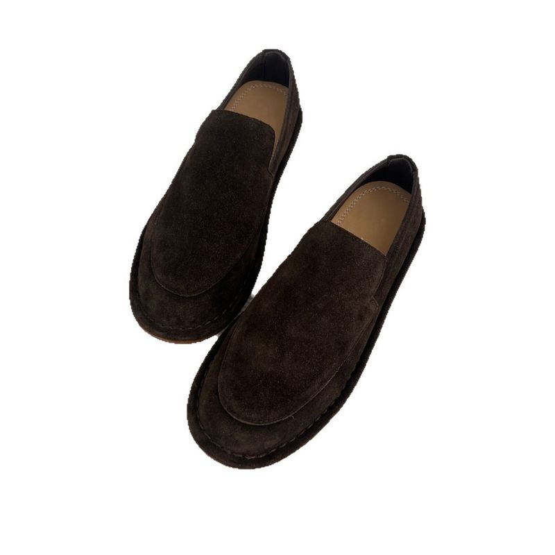 2025 Early Spring New Versatile Breathable Super Popular Loafers Ins Genuine Leather Nubuck Casual Shoes_voghion.com