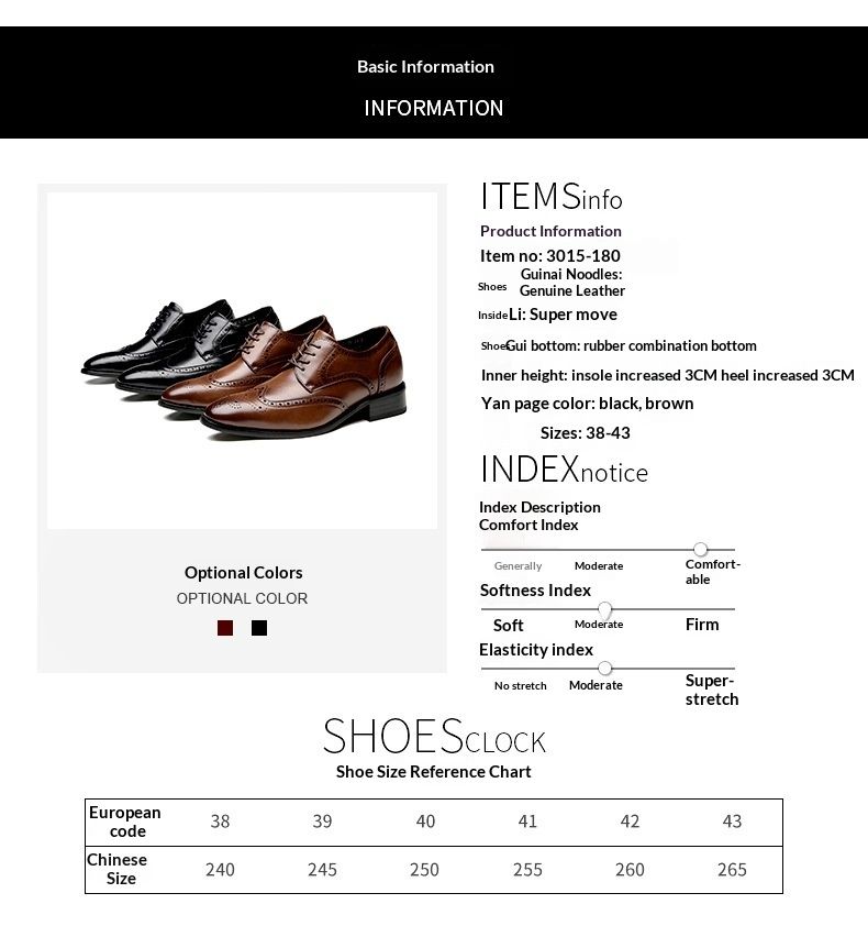 WalkPrime 2024 New Style Height Increasing Formal For Men Genuine Leather Brogue Business Office Derby Shoes Gentleman Wedding_voghion.com