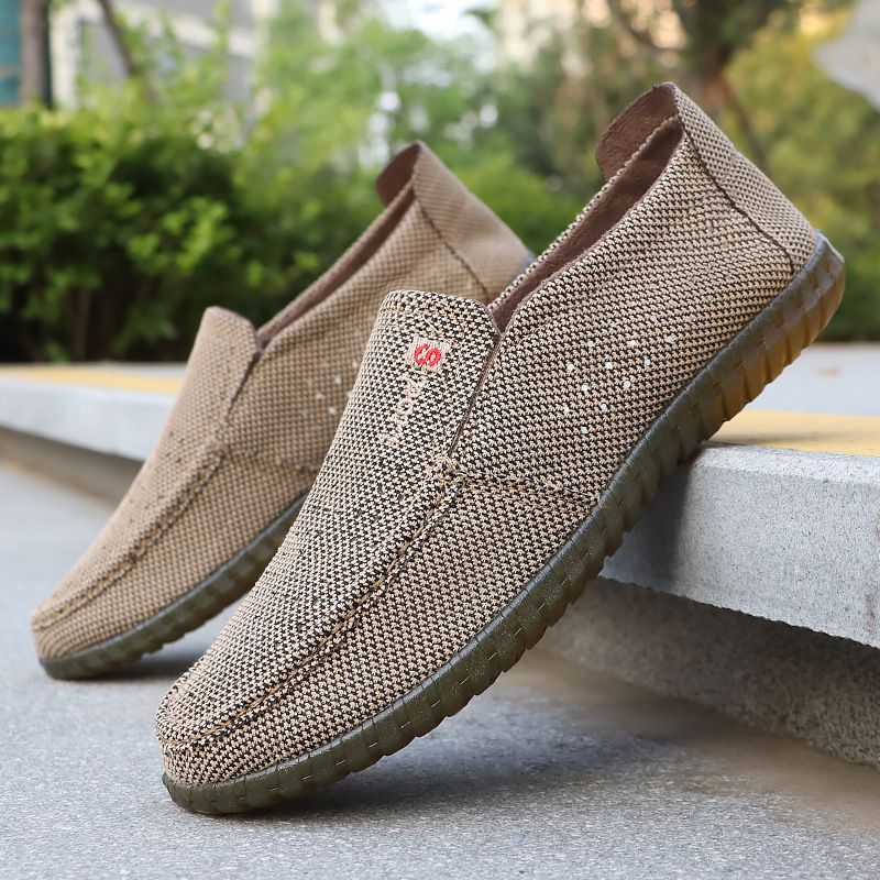 Euro Step Herren Sommer Neue Atmungsaktive Slip-On Casual Polyurethan Stoffschuhe_voghion.com