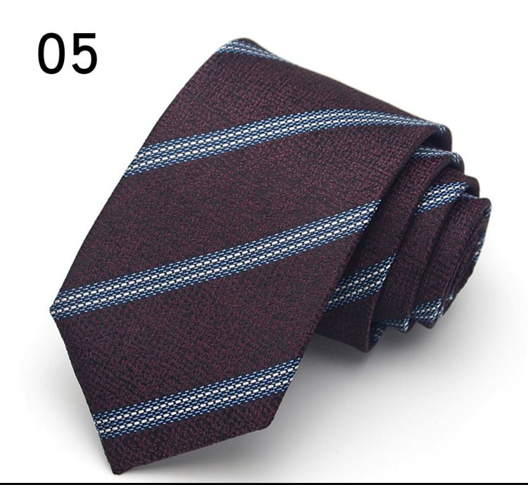 Formalno poslovno delo, razgovor za službo, prodaja in obleka prodajnega osebja, kravata, črtasta moška serija, široka izdaja 7 CM_voghion.com