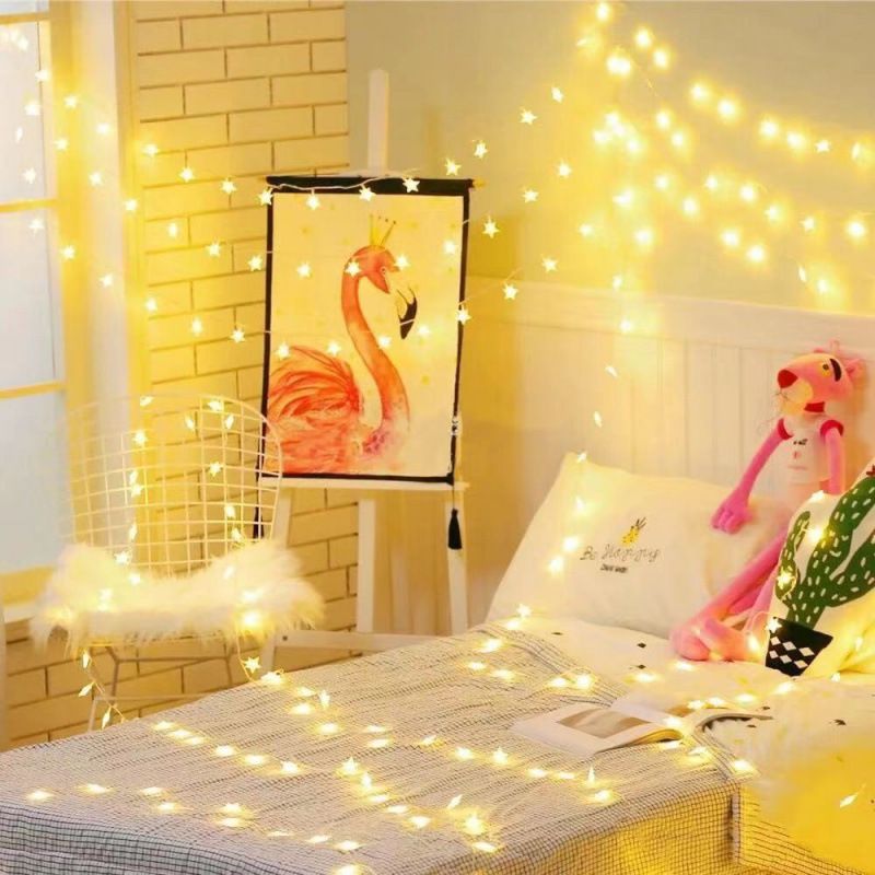 Star Colorful Girly Heart Internet Celebrity Decorative Dormitory Bedroom LED String Flashing Atmosphere Lights_voghion.com