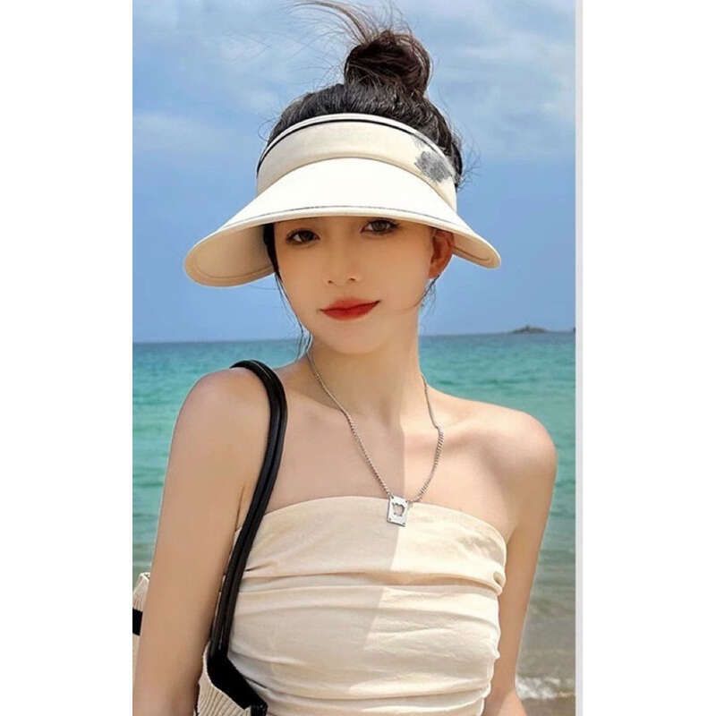 Cappello estivo da donna con tesa larga e bordo cavo, nuovo e multifunzionale_voghion.com