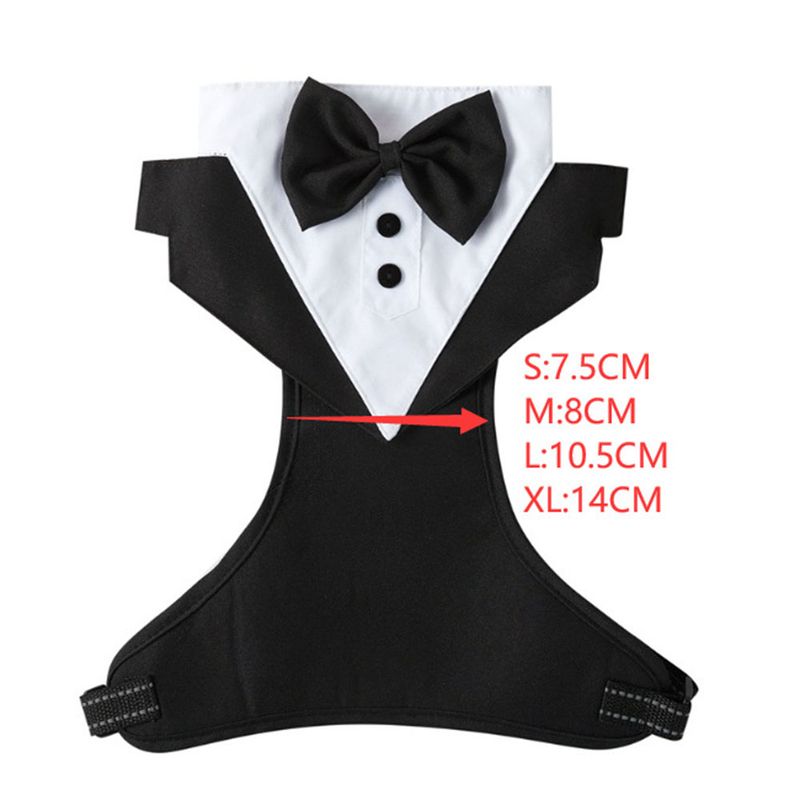 Costume da smoking per cani, camicia formale, abito da cerimonia per cani, giacca nera, abito da cucciolo, principe, abito con papillon, gilet per cani di piccola taglia e gatto._voghion.com