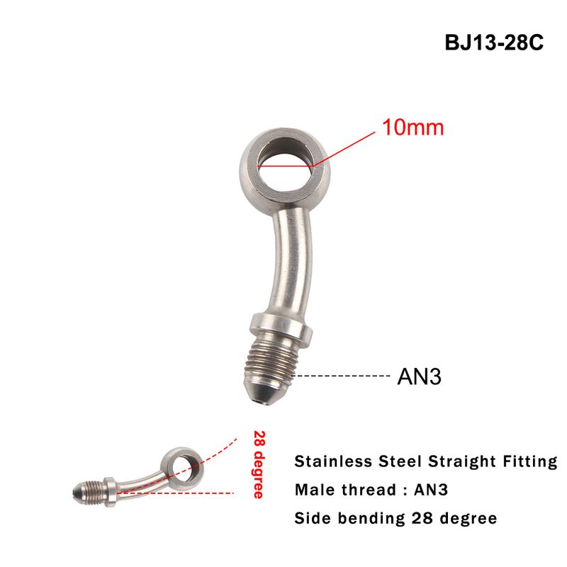 AN3 Motorcycle Motor Bike Hydraulic Brake Oil Hose e Fitting stainless Steel 10mm hole_voghion.com
