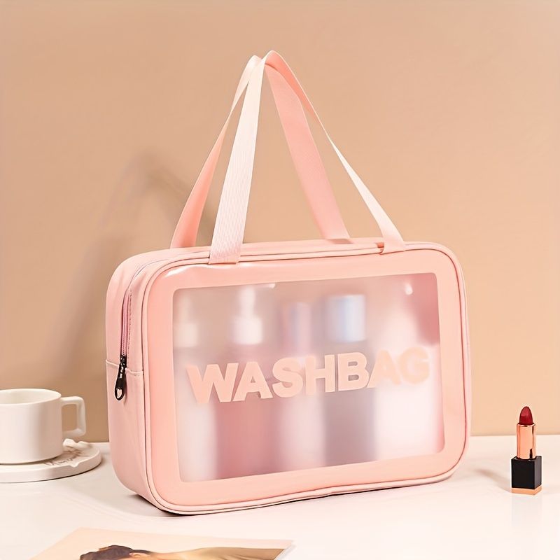 Borsa da viaggio trasparente e impermeabile per il trucco da donna di grande capacità_voghion.com