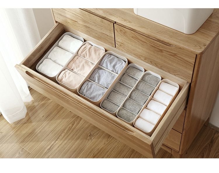 【 Hedou 】 Scatola di stoccaggio per cassetti da scrivania in plastica per calzini e biancheria intima, impilata_voghion.com