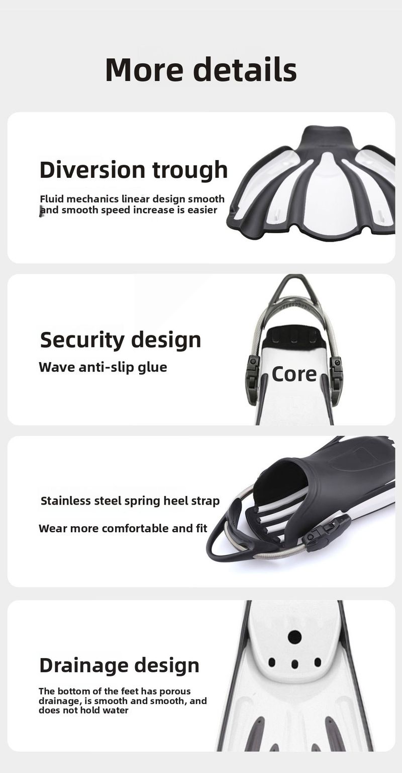 Offener Wurzelstil Große Feder Vierzeilige King Kong Froschschuhe Freie Lungenanpassung Schnürsenkel Lange Flossen Tieftauchen_voghion.com