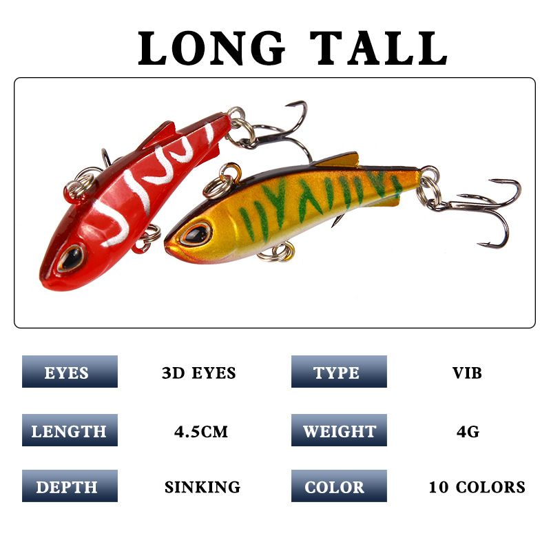 Nuovo 4,5 cm/4 g Micro oggetti da lancio a lunga distanza Luya Bait VIB Sinking And Shaking Vibration Simulation Hard Bait Attrezzatura da pesca_voghion.com