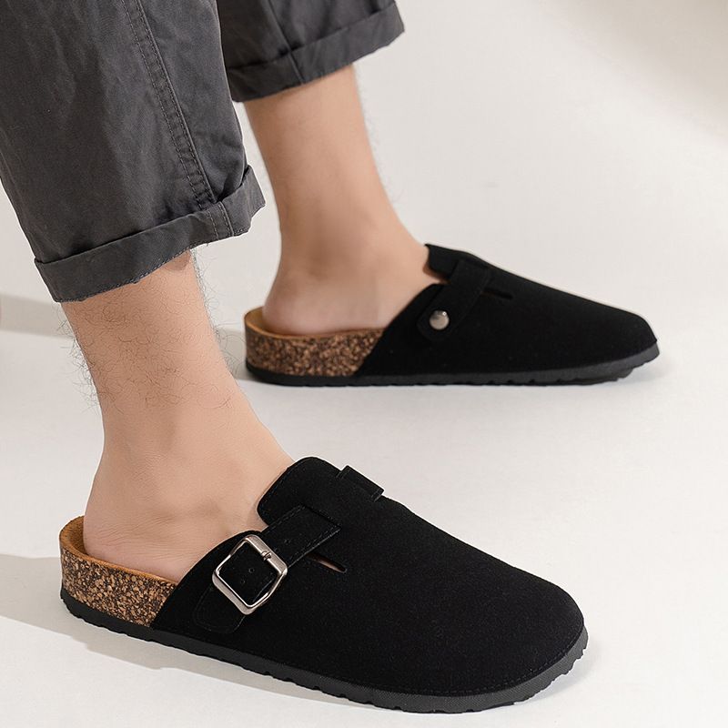 Unbeatable Quality New Plus Size Couple Semi Slippers Fashionable Style For Wearing Outside, With Toe Caps And Thick Soled Men's Sneakers_voghion.com