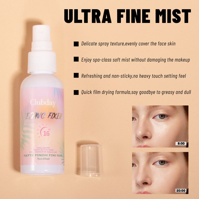 Clubday 60ML Moisturizing Matte Long-lasting Oil Control Waterproof Clear Setting Spray Water_voghion.com