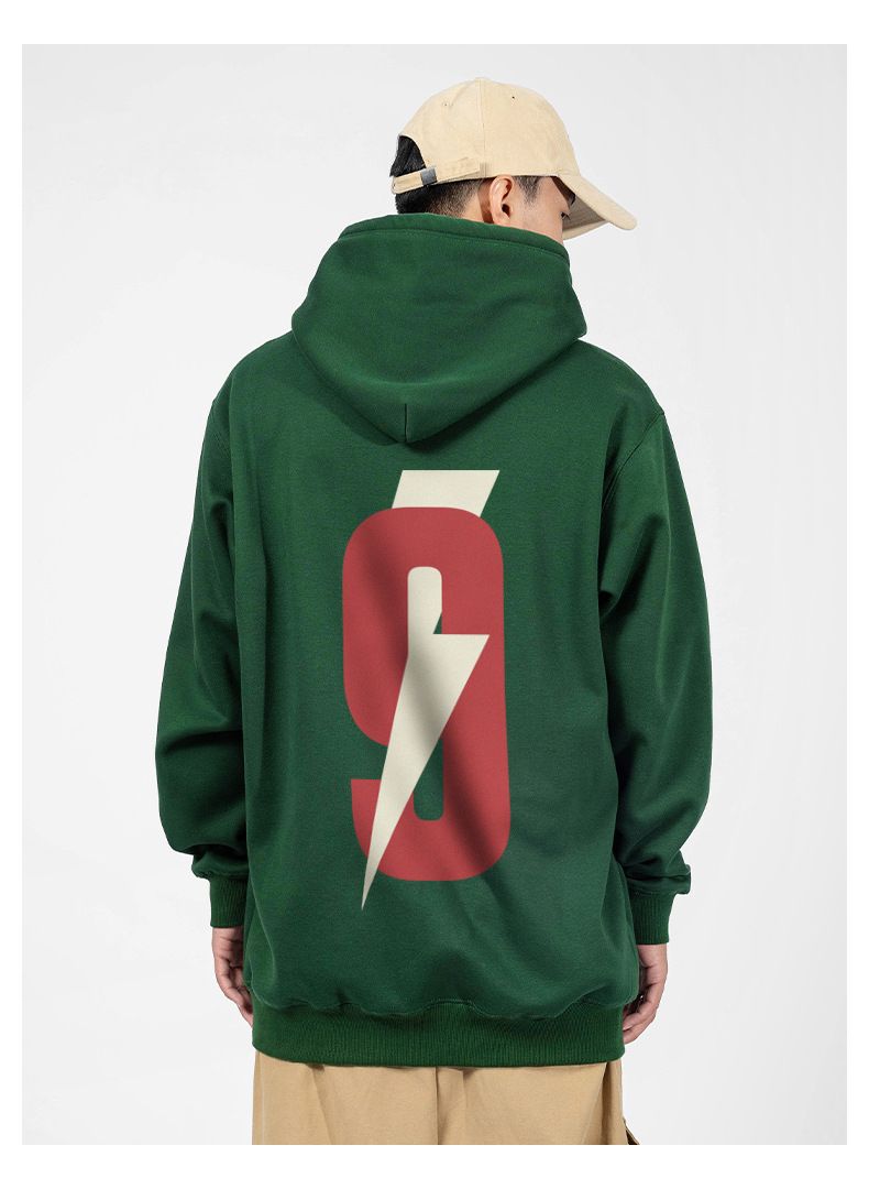 Men's Clothing high street 420G plus velvet thickened hooded sweatshirt autumn and winter men and women double line printing brand hoodie_voghion.com