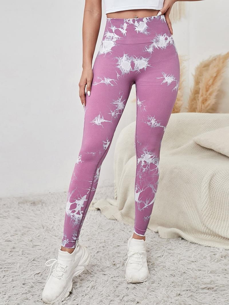 Colanți sport fără sudură pentru femei, vopsiți pe abdomen, talie înaltă, yoga, fitness, pantaloni de alergare, ciclism, respirabili, sport, colanți, antrenament, îmbrăcăminte de sală_voghion.com
