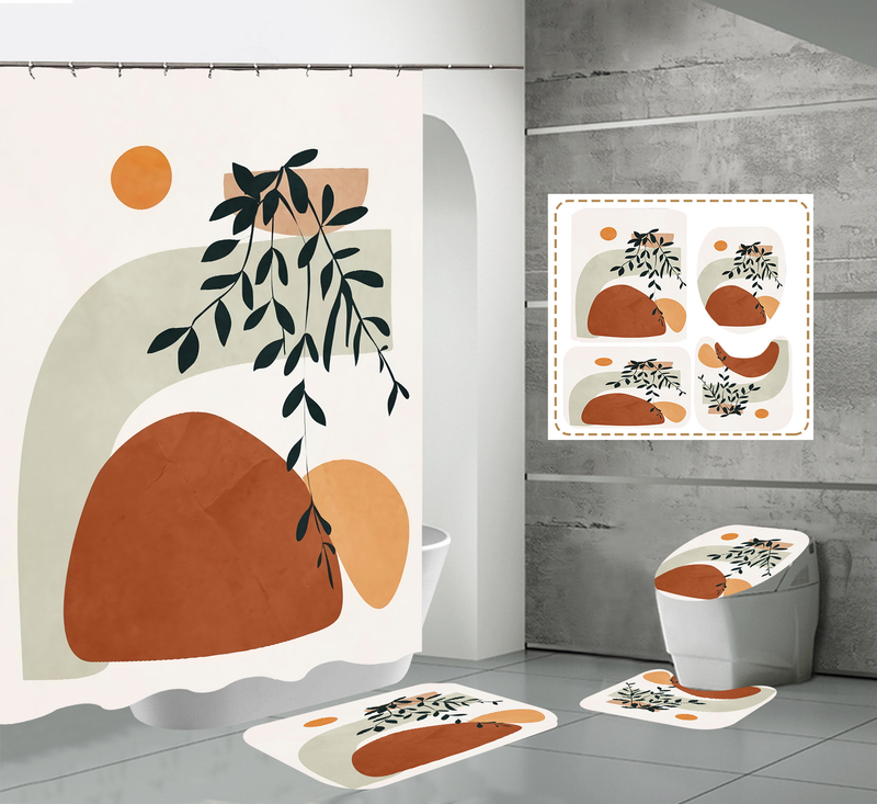 Nordic modern high-definition digital printing waterproof and anti fog polyester high-end hotel partition bathroom_voghion.com