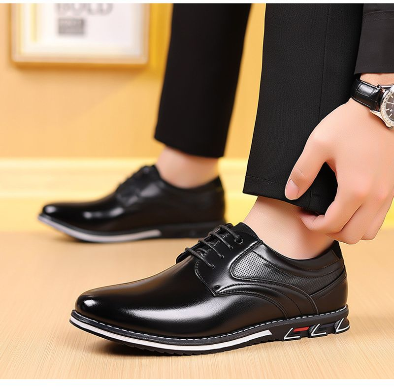 Men Casual Derby Wingtip Party Shoes Patent Leather Slip-On_voghion.com