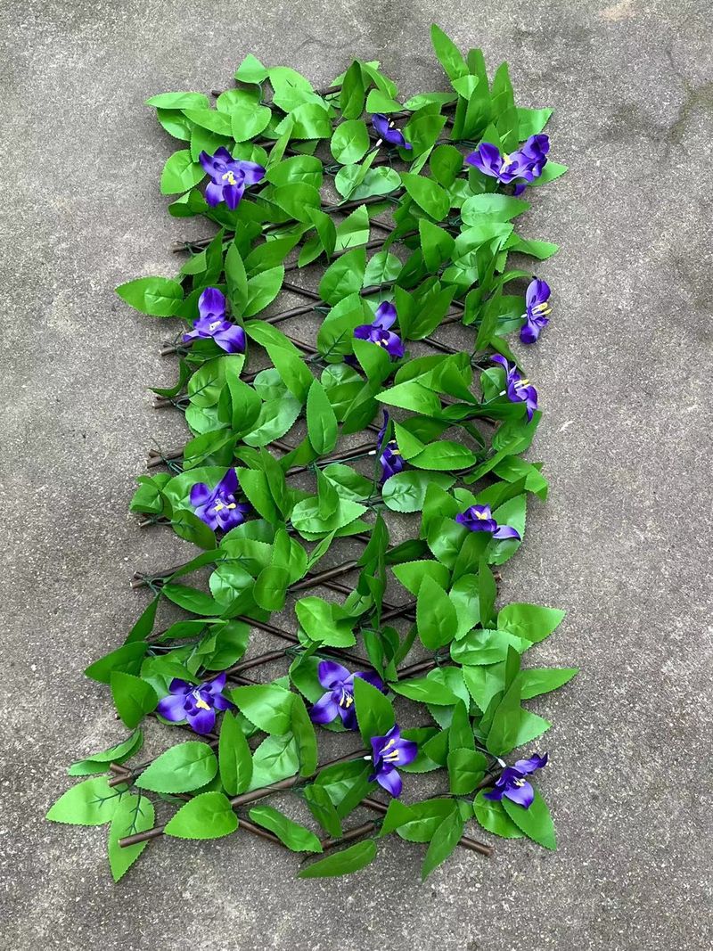 Valla de simulación de troncos de alta calidad, recinto de flores de simulación, decoración de patio, planta verde de simulación, flor de plástico_voghion.com