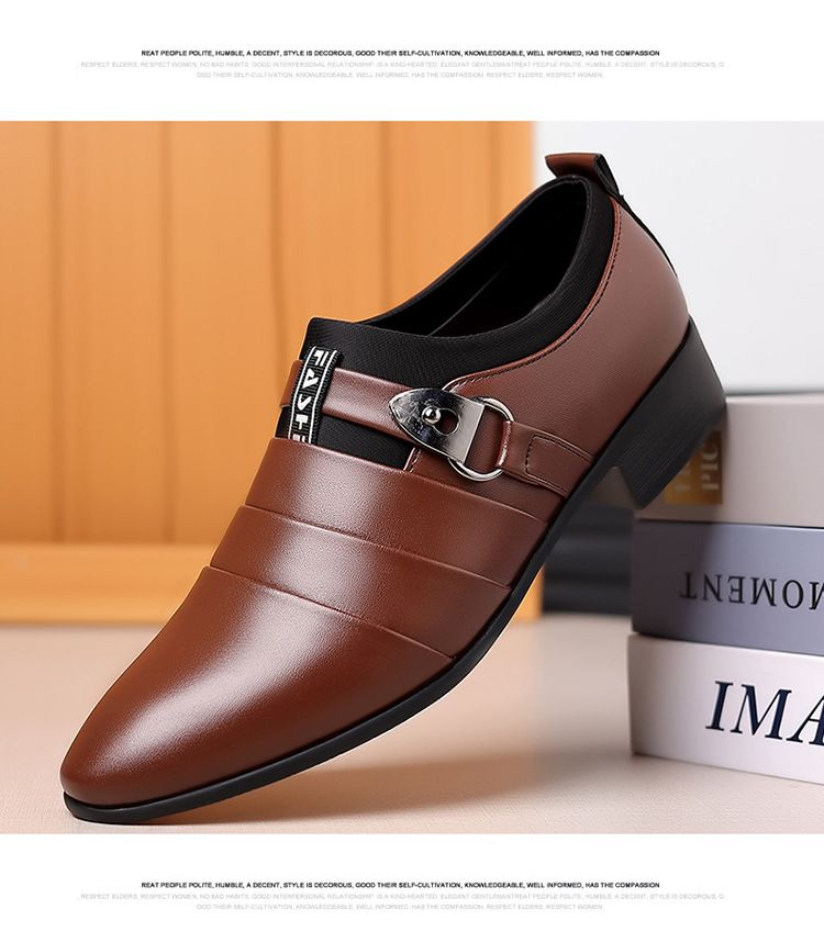 2025 New Men's Formal Shoes Plus Size Moccasins Pointed Toe Man Leather Shoe Classic Wedding Shoes Office Business Casual Shoes_voghion.com