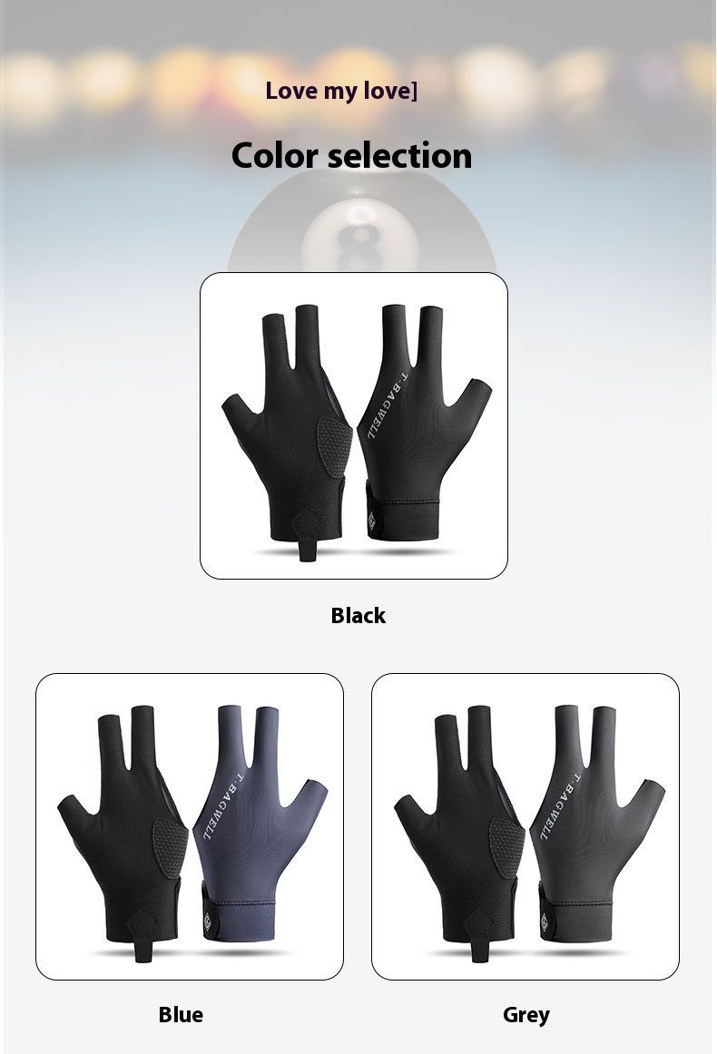 Billiards Men's And Women's Table Tennis With Exposed Fingers Professional Snooker Game Specific Anti Slip Thin Gloves_voghion.com