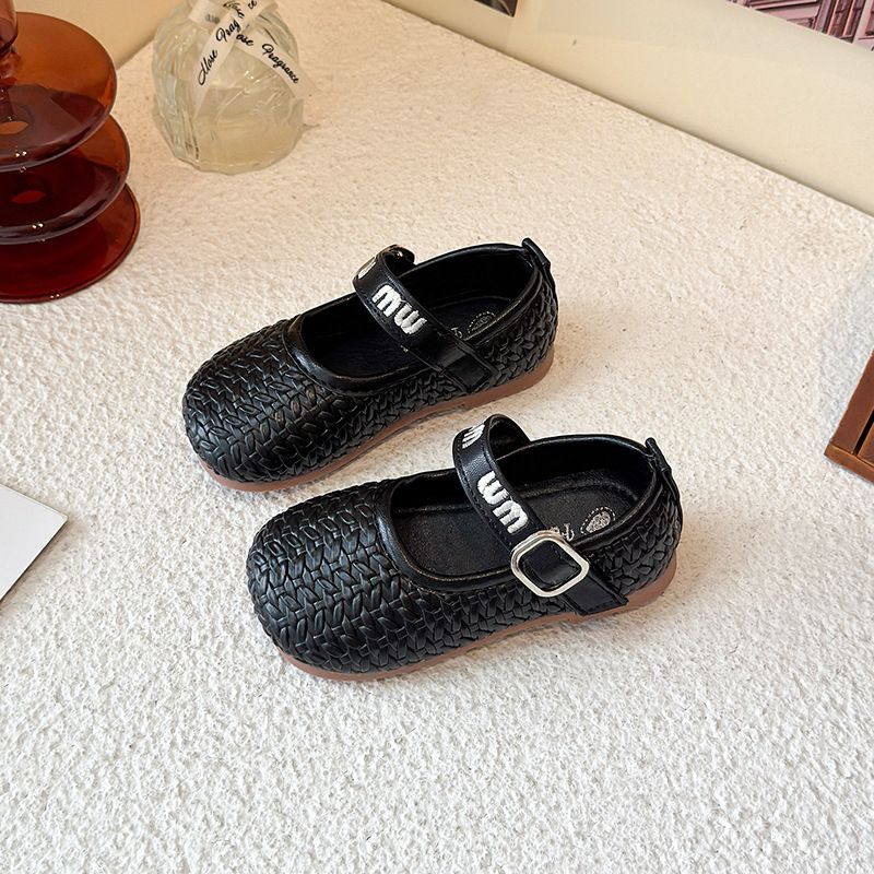2025 sommer Neue Koreanische Stil Elegante Single Für Kinder, Mädchen Flach Weiche Sohle Vielseitig Leder Schuhe_voghion.com