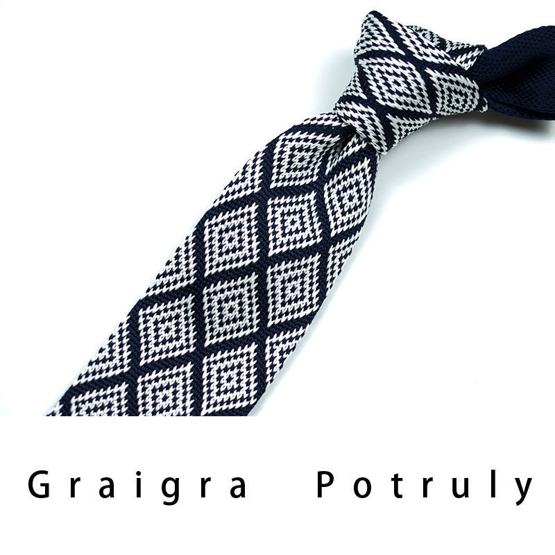Men's Ties & Handkerchiefs style ethnic style coffee color yellow gray dark green width 6CM men's knitted tie_voghion.com
