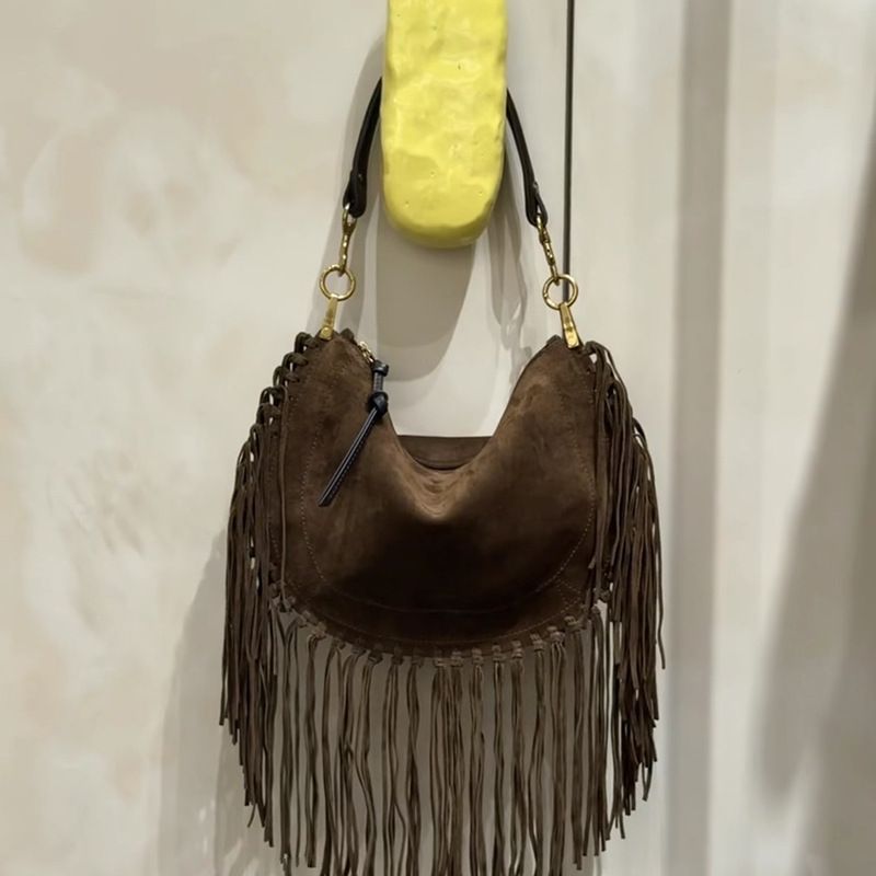 Borsa a tracolla grande capacità alla moda in pelle scamosciata nuova 2025_voghion.com