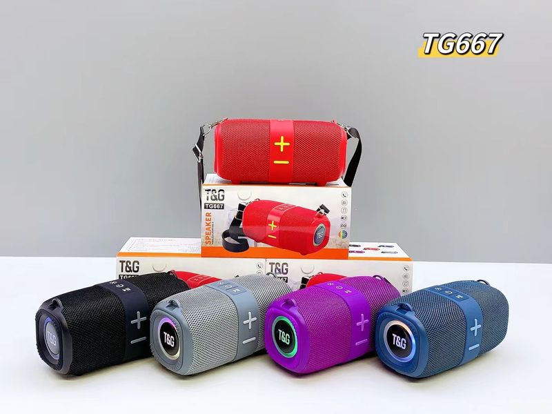 New TG667 Outdoor Wireless Bluetooth Speaker Portable Strap Insert Card Large Button Bass Cannon LED Color Light TWS_voghion.com