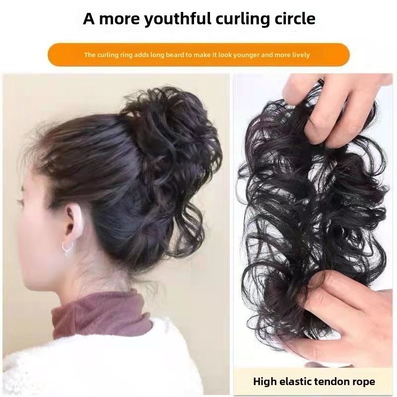 Parrucca europea e americana con coda di cavallo, parrucca da donna, rossa, con treccia a coda di cavallo, volume dei capelli, più coda di cavallo, acconciatura a palla, testa_voghion.com