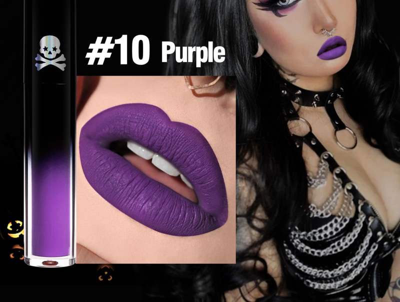 Halloween 24ss COS makeup, dark tie mouth, matte lip glaze, misty feeling lipstick, Gothic black romance stick,_voghion.com