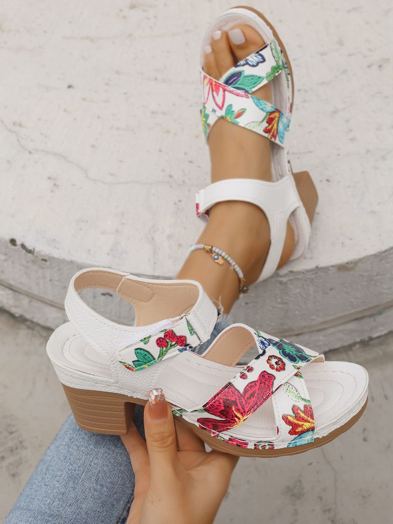 High Heeled Women's Sandals Summer New Open Toe Casual Retro Fish Mouth Sandals_voghion.com