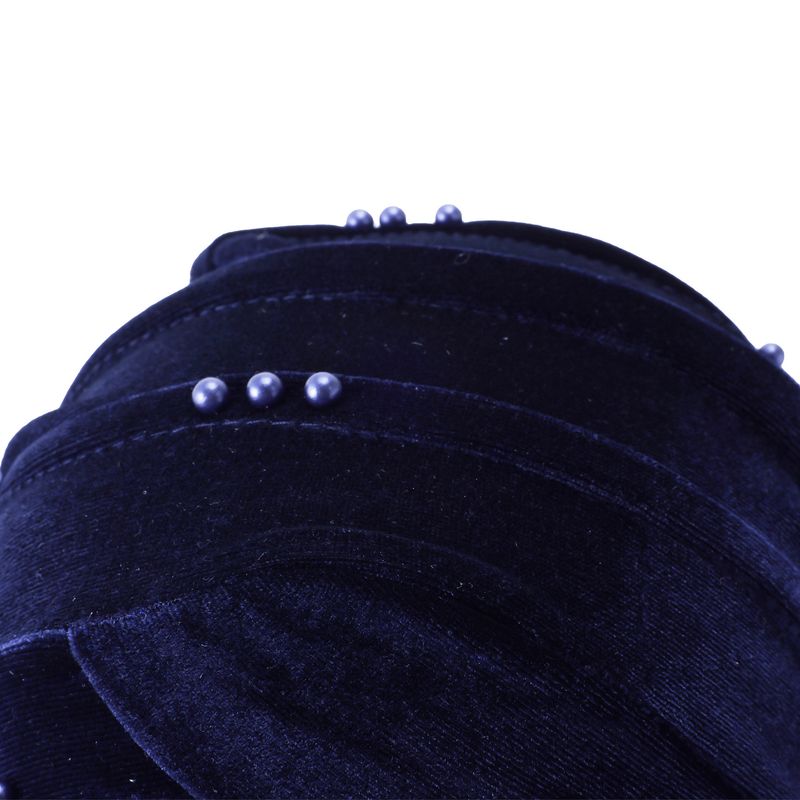 Velvet Pearl Turban Hat – European & Korean Style Folding Pile Hat (In Stock)_voghion.com