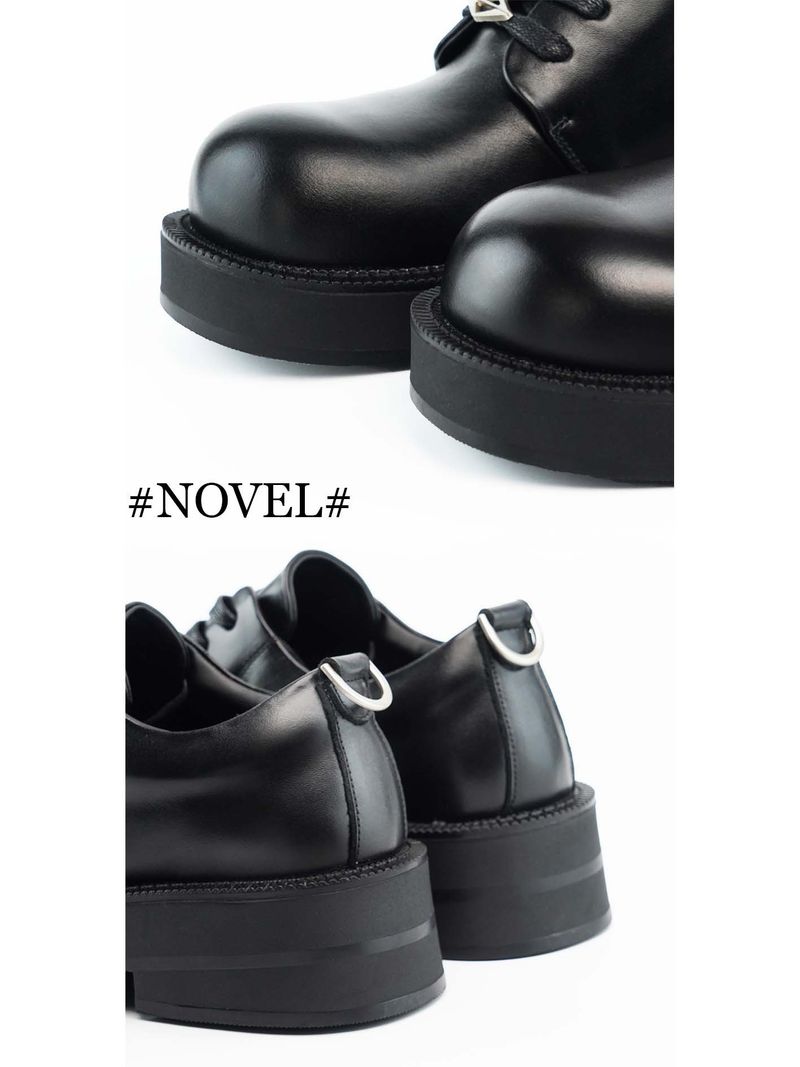 ShoeVault, scarpa derby da uomo in pelle bovina con strato superiore, stile britannico, nera, punta tonda, suola spessa, in pelle, con aumento dell'altezza, per pendolari_voghion.com