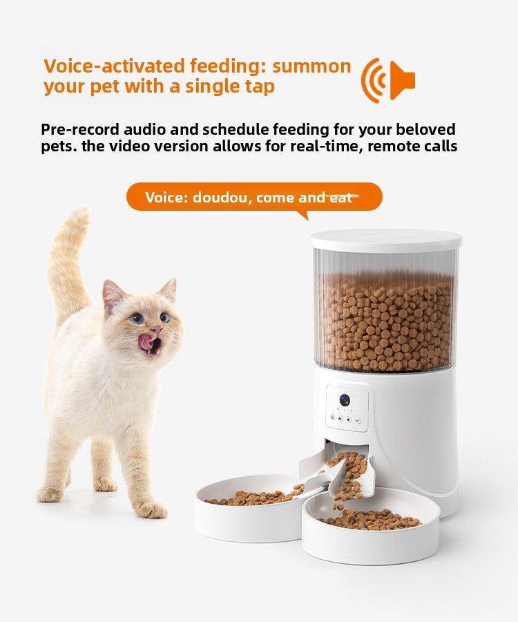 Dudu Pet Alimentador Inteligente Automático Duplo - Tigela Semi-Transparente para Cães e Gatos_voghion.com