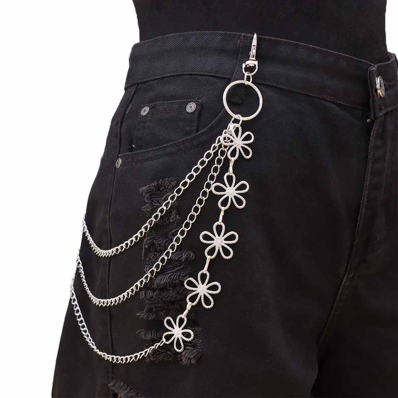 Nuovo fiore cavo in metallo per accessori, catena in denim alla moda e versatile, catena per il corpo in stile Ins_voghion.com