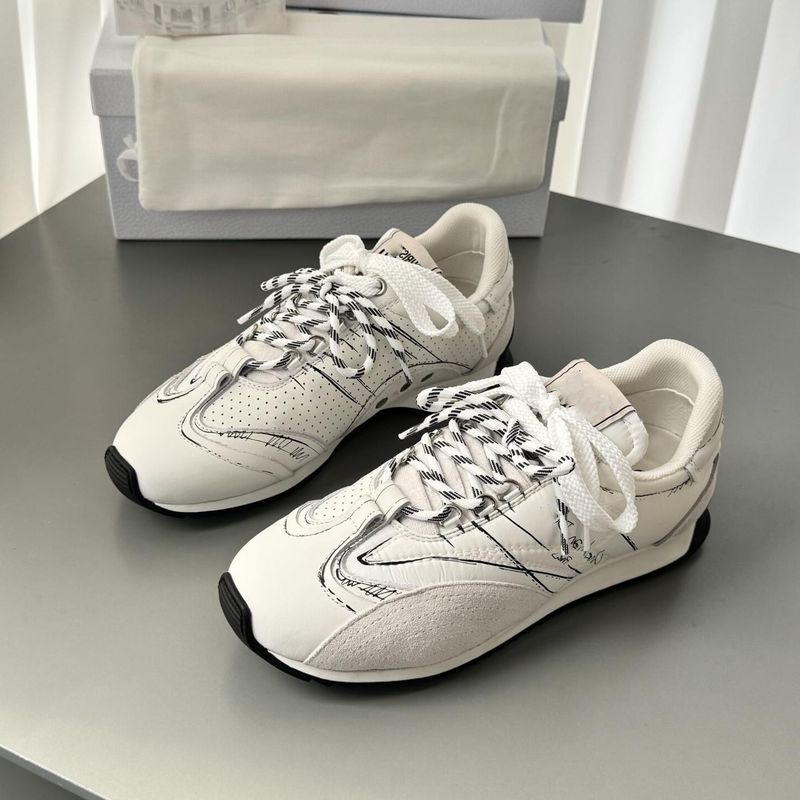 Top Version Signature D Brand Spring 25 New Genuine Leather Lace-Up Casual German Training Sketch Color-Blocking Sports_voghion.com