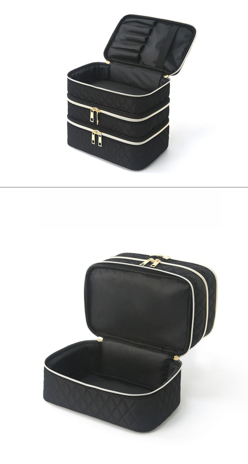 Trousse de toilette à trois compartiments, grande capacité et de haute qualité, sac de toilette portable, trousse de rangement cosmétique de voyage_voghion.com