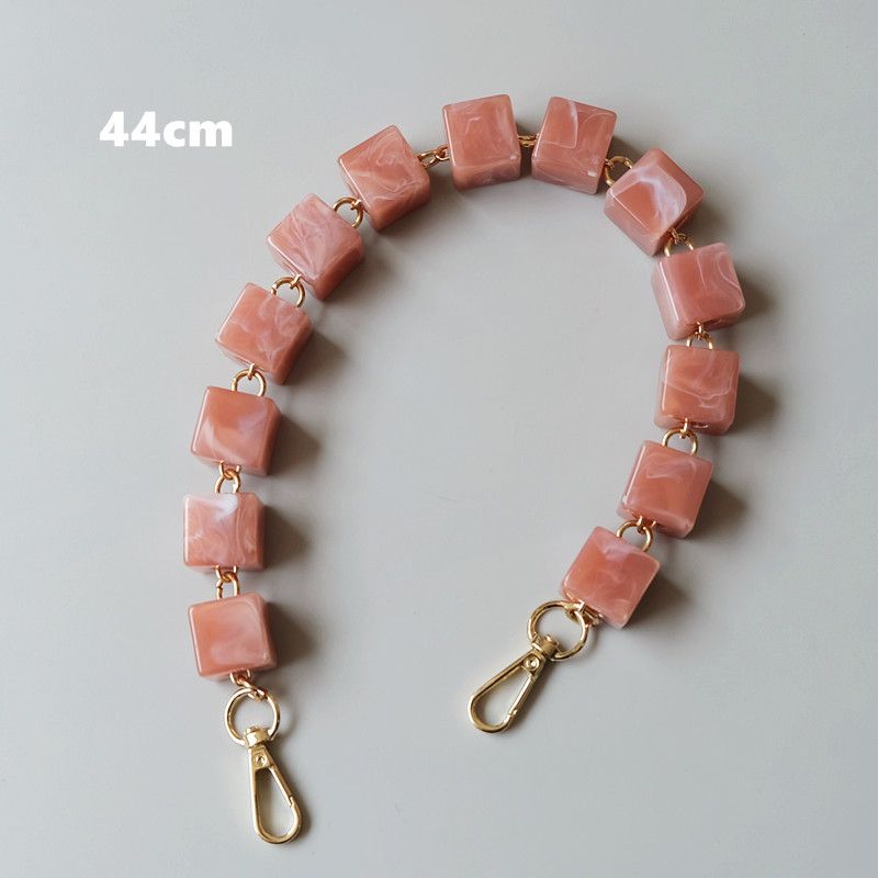 Fashion Vintage Handmade Color-Block Square Resin Bag Handheld Acrylic Bead Chain_voghion.com